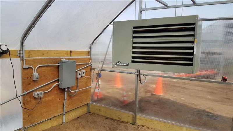 Electrical box running ventilation system in greenhouse